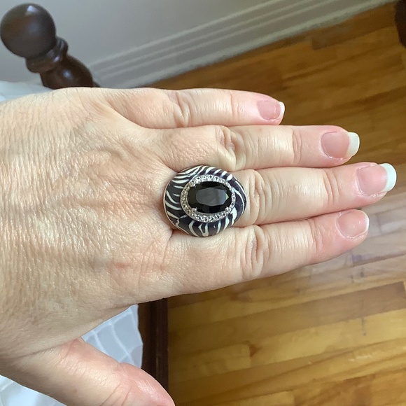 Rare Vintage sz 7 Sigal 925 Black Onyx - Picture 4 of 11